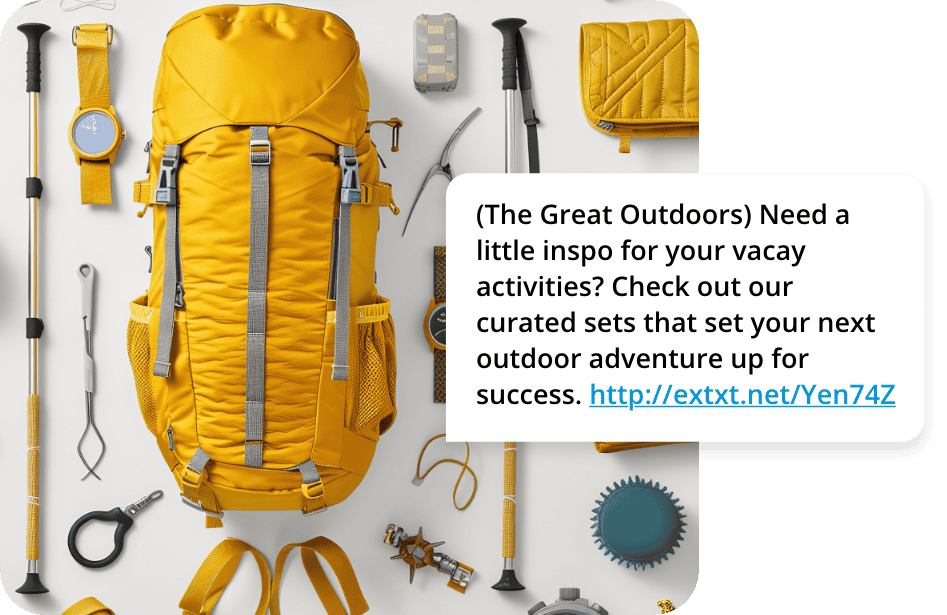 Summer promo text camping