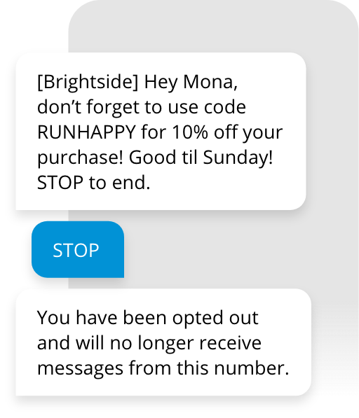 Sign up text example