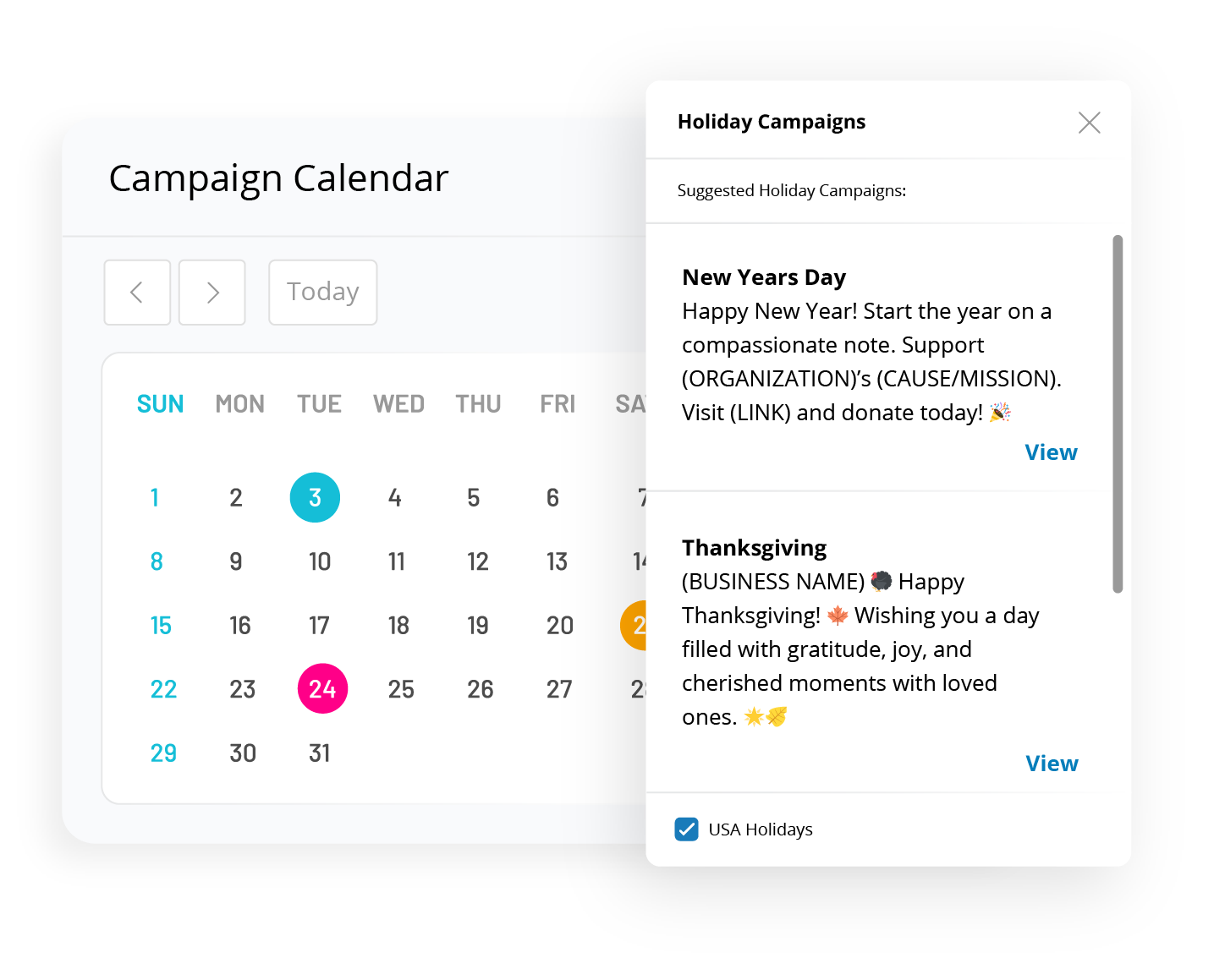 Campaign calendar