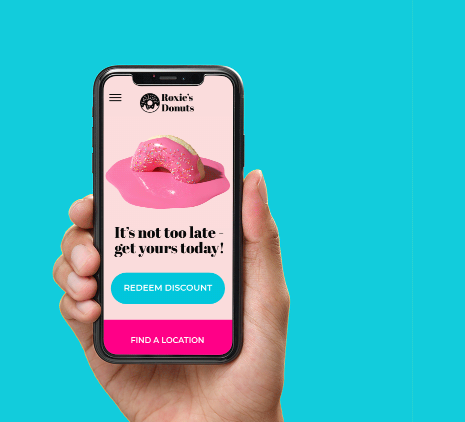 Illustration of a hand holding a smartphone with a landing page displayed. An arrow points to what is displayed on the screen, with text that says “above the fold”. An arrow points offscreen (or shows the person scrolling), with text that says below the fold
