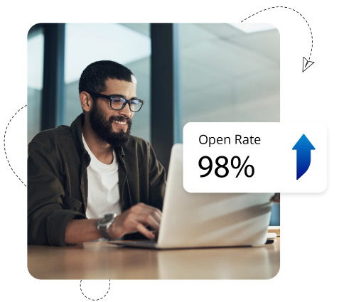 High open rates with text messages from business
