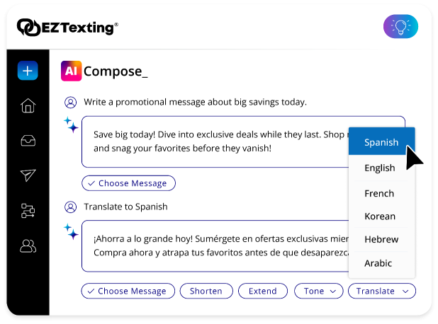 Use AI compose to translate texts
