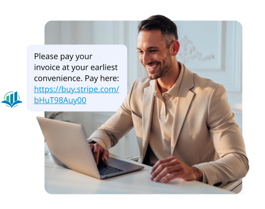 Financial payment link by text