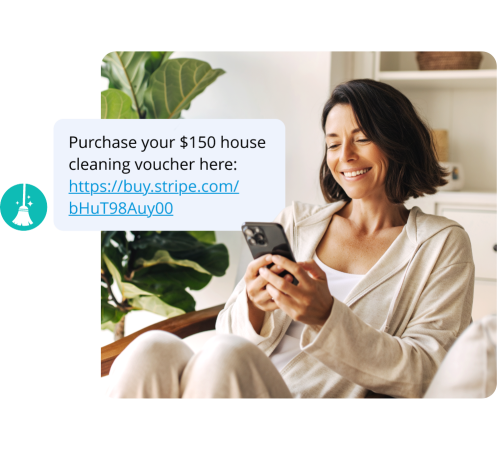 Service payment links by text