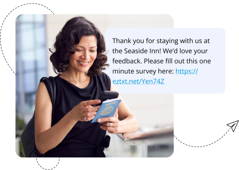 Text surveys for hospitality