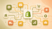 A Shopify store connected to marketing, communication, and operations integrations